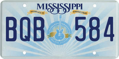 MS license plate BQB584