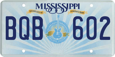 MS license plate BQB602