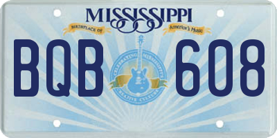 MS license plate BQB608
