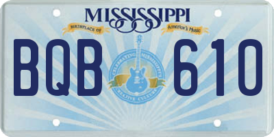 MS license plate BQB610