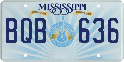 MS license plate BQB636