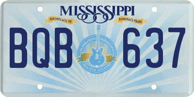 MS license plate BQB637