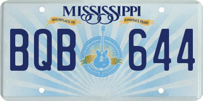 MS license plate BQB644