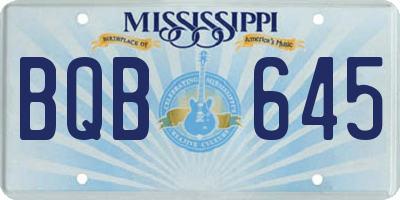MS license plate BQB645