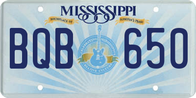 MS license plate BQB650