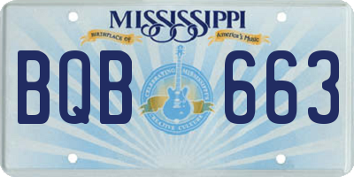 MS license plate BQB663