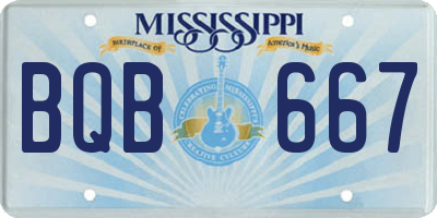 MS license plate BQB667