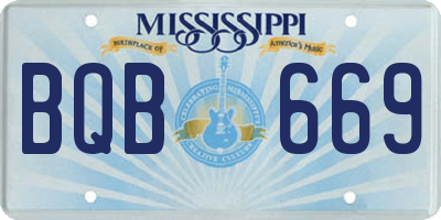 MS license plate BQB669
