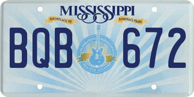 MS license plate BQB672