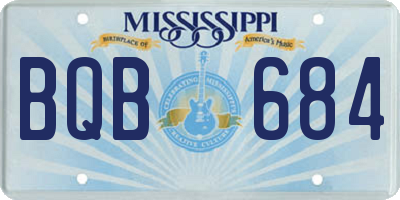 MS license plate BQB684