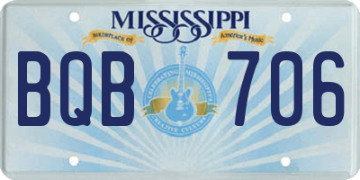 MS license plate BQB706