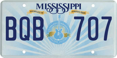 MS license plate BQB707