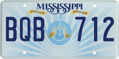 MS license plate BQB712