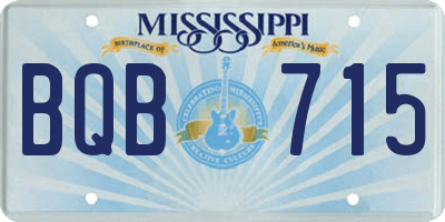 MS license plate BQB715