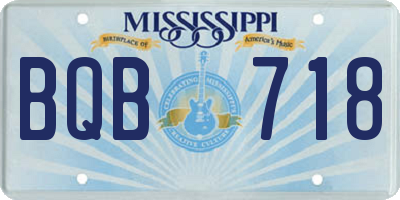 MS license plate BQB718
