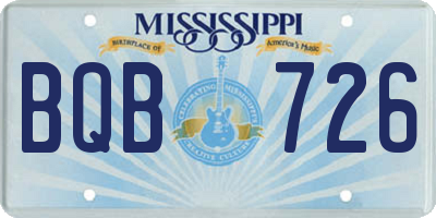 MS license plate BQB726