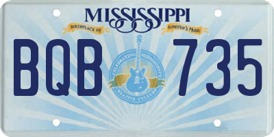 MS license plate BQB735