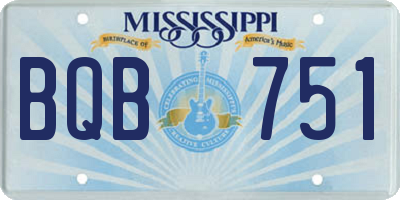 MS license plate BQB751