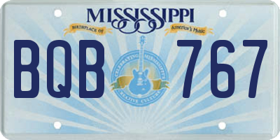 MS license plate BQB767