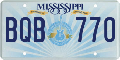 MS license plate BQB770