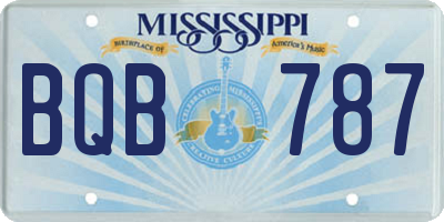 MS license plate BQB787