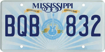 MS license plate BQB832