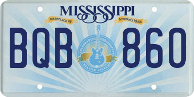 MS license plate BQB860