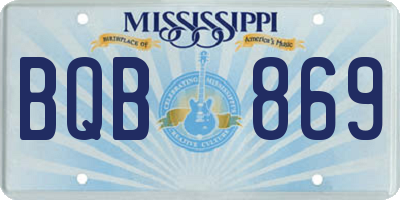 MS license plate BQB869