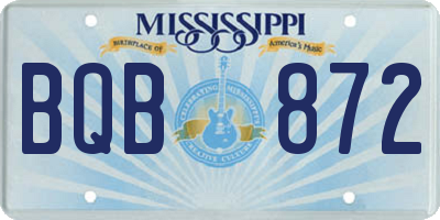 MS license plate BQB872