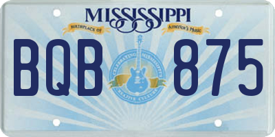 MS license plate BQB875