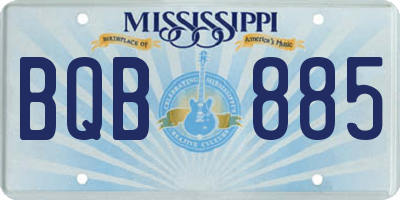 MS license plate BQB885
