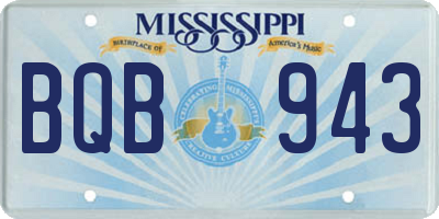 MS license plate BQB943