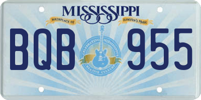 MS license plate BQB955