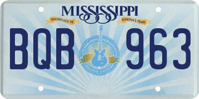 MS license plate BQB963