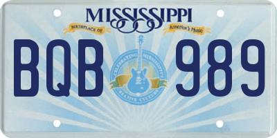 MS license plate BQB989