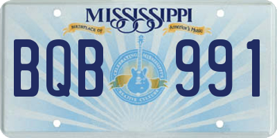 MS license plate BQB991