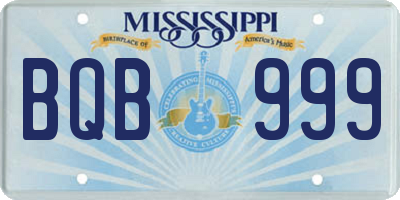 MS license plate BQB999