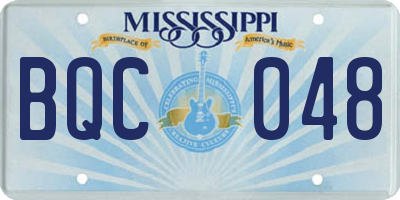 MS license plate BQC048