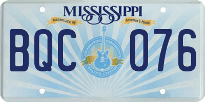 MS license plate BQC076