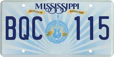 MS license plate BQC115