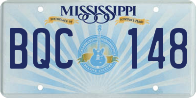 MS license plate BQC148