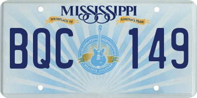 MS license plate BQC149