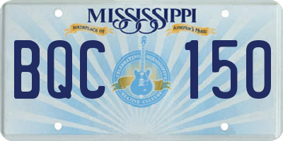 MS license plate BQC150