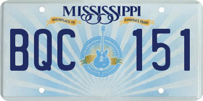 MS license plate BQC151