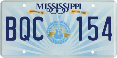 MS license plate BQC154