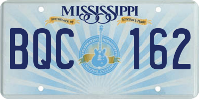 MS license plate BQC162