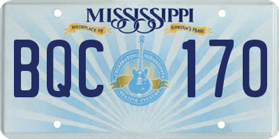 MS license plate BQC170