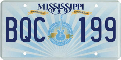 MS license plate BQC199