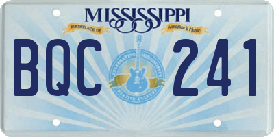 MS license plate BQC241