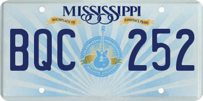 MS license plate BQC252